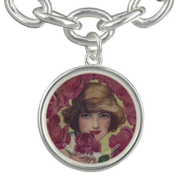 Bracelet Avec Breloques Fille rose de cru (Design)