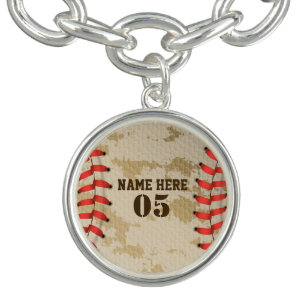 Bracelet Avec Breloques Numéro de base-ball Vintage personnalisé Rétro