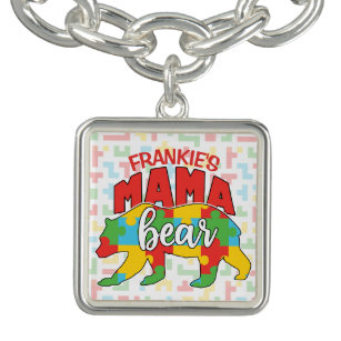Bracelet Avec Breloques Personnaliser le nom des enfants Mama Bear Sensibi