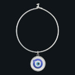 Bracelet d'oeil grec Mati Bangle<br><div class="desc">Protégez-vous de l'énergie négative et attirez la chance avec ce beau bangle d'argent. Le mauvais oeil est un symbole de protection et d'aversion contre le mal dans de nombreuses cultures, comme la Turquie, la Grèce et le Moyen-Orient. On croit que porter un collier oculaire maléfique peut vous protéger du mal...</div>