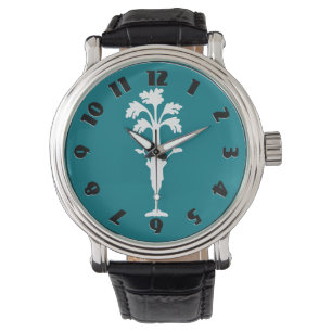 Bracelet en cuir foncé de montre d'Aqua "de