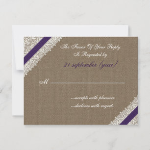 Bracelet FAUX et dentelle avec rsvp violet