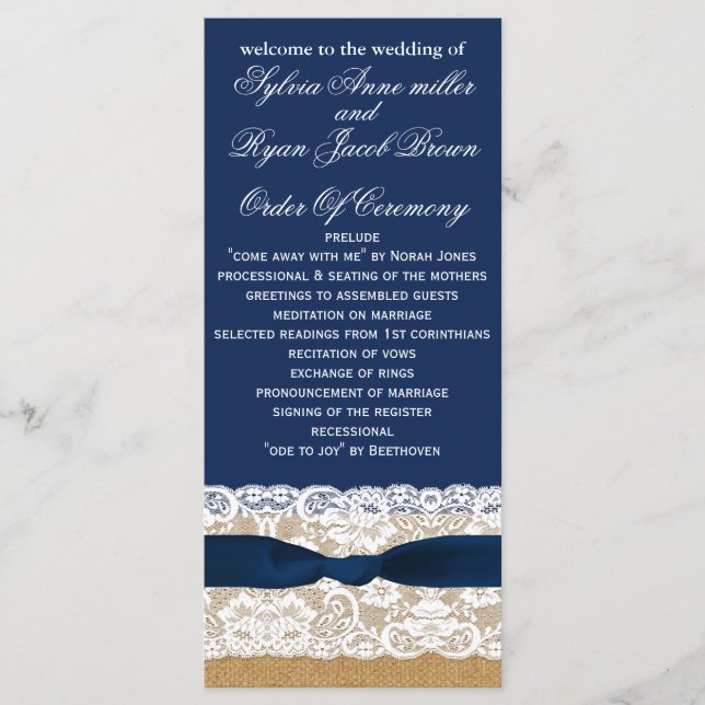 Bracelet FAUX, programmes de mariage rustique long (Devant)