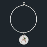 Bracelet Monogram Bangle Personnalisé Avec Charme<br><div class="desc">La lettre A - un magnifique monogramme initial en or rose orné d'un motif d'aquarelle et de forme géométrique.  Idéal cadeau et conservation de l'idée pour votre femme de chambre préférée.  Customisez facilement le nom de votre choix.</div>