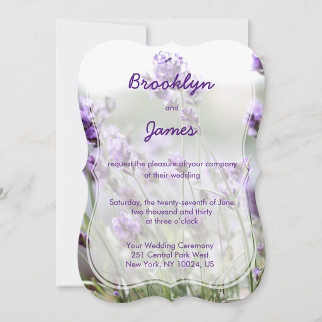 Bracket Lavender Bohemian Wedding Invitations (Devant)