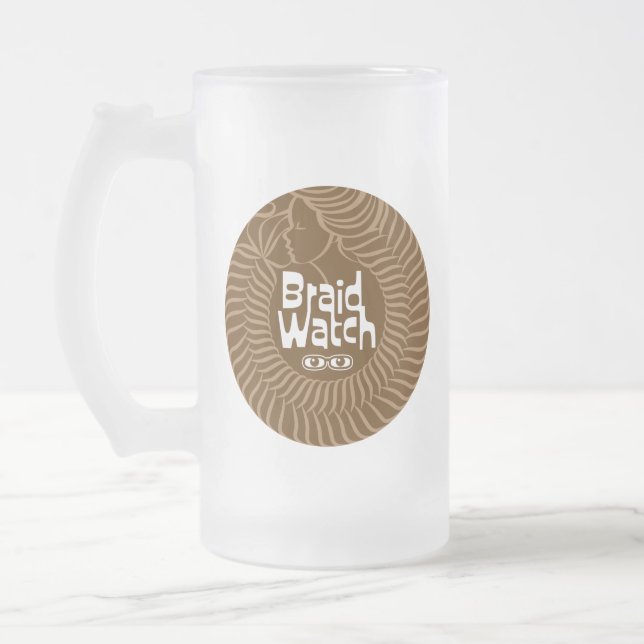 Braid Watch Lezbi Nerdy Chibi Frosted Mug (Gauche)