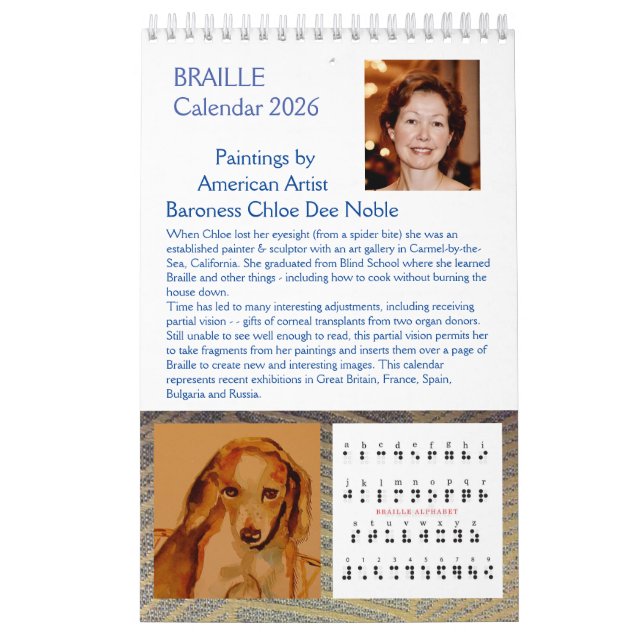 Braille 2026 par Chloe Dee Noble - Calendrier (Protection)