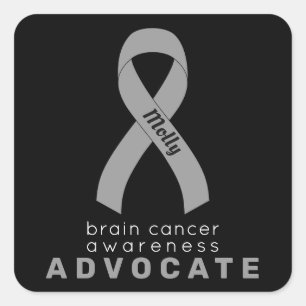 Brain Cancer Advocate Sticker Carré noir