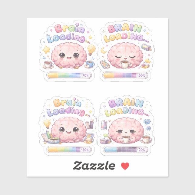Brain Loading Creative Custom-Cut Vinyl Sticker (Feuille)
