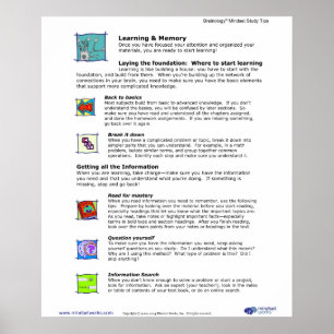 Brainology® Poster 5 : Apprentissage et mémoire
