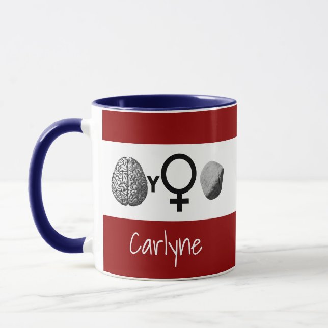 Brainy Girls Rock Avec Votre Nom Mug (Gauche)