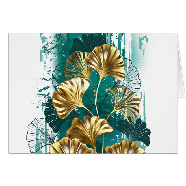 Branche avec Feuilles d'or Ginko Biloba (Devant horizontal)