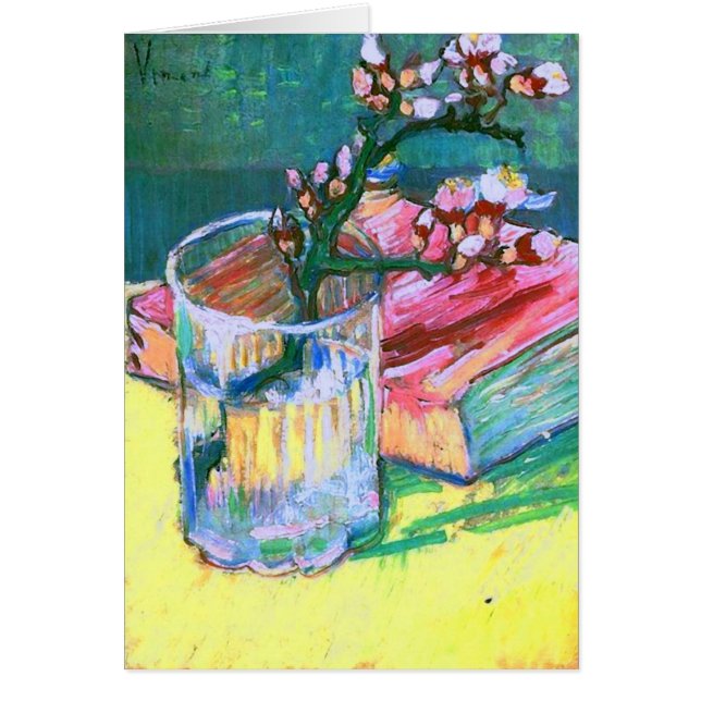 Branche d'amande fleurie Livre de verre Van Gogh F (Devant)
