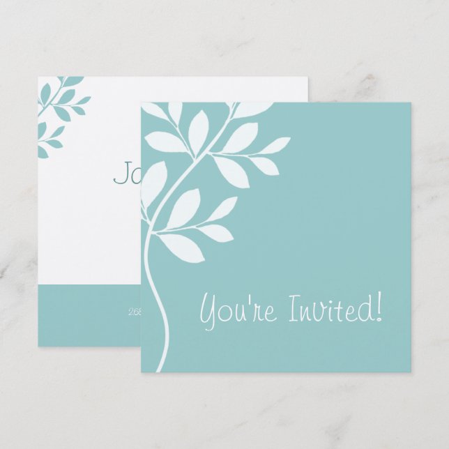 Branche de feuilles de Faire-part de mariage Bébé  (Devant / Derrière)