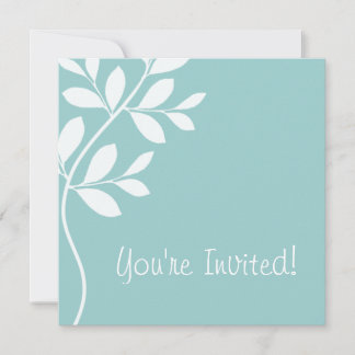 Branche de feuilles de Faire-part de mariage Bleu 