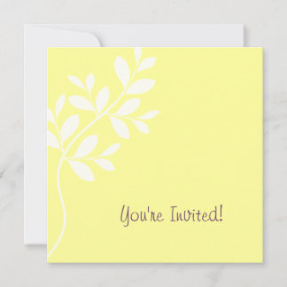Branche de feuilles de Faire-part de mariage jaune