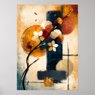Branche de fleur d'Ume Art mural abstrait en japon