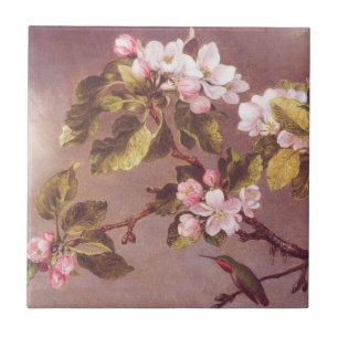 Branche de fleurs de cerisier pierres carreau en c