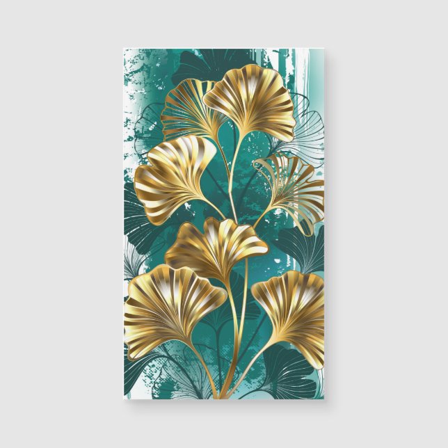 Branche de Ginkgo Biloba aux feuilles dorées (Devant)