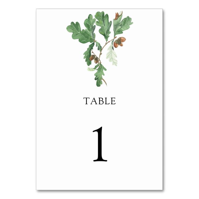 Branche de gland - numéro de table de mariage (Par défaut)