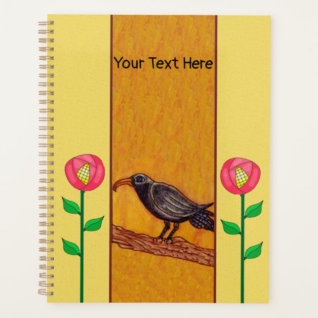 Branche de l'arbre du Crow noir Jolies fleurs roug (Devant)