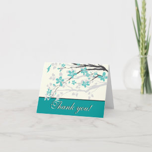 Branche de magnolia turquoise mariage Merci