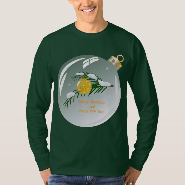 Branche de Noël décorée en T-shirt bauble (Devant)