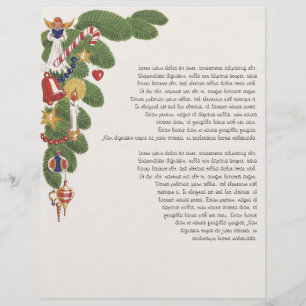 Branche de sapin de Noël vintage avec ange, gauche