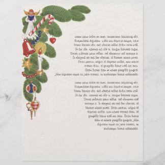Branche de sapin de Noël vintage avec ange, gauche