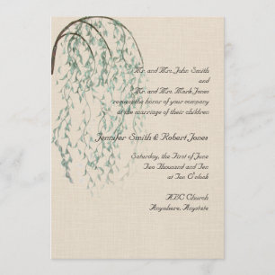 Branche de Willow en Faire-part de mariage Brown e
