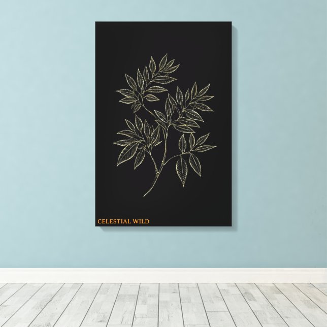 Branche d'élégance dorée Toile d'art fin (Insitu (Plancher de Bois))