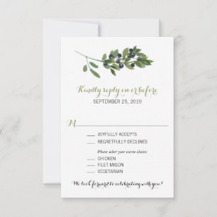 Branche d'olive aquarelle Réponse de mariage