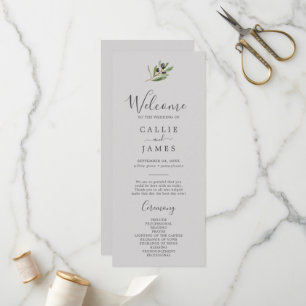 Branche d'olive moderne   Programme de mariage gri