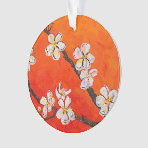 Branche en floraison blanche