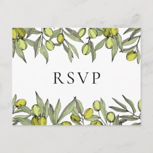 Branche Olive moderne RSVP Carte postale