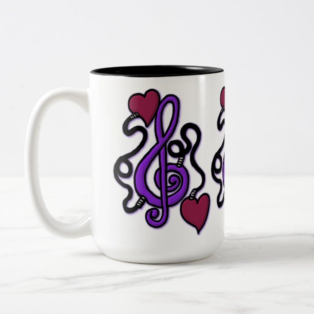 Branché Sur Musique Violet Note Mug (Gauche)