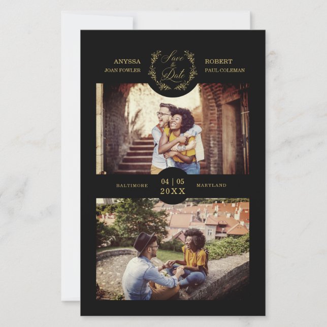 Branches à la mode Budget Noir Personnalisé 2 Phot (Devant)