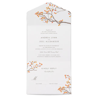Branches béantes Faire-part de mariage avec RSVP