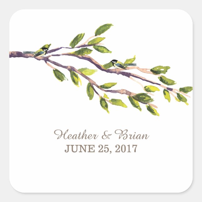 Branches brossées Stickers de mariage (Devant)