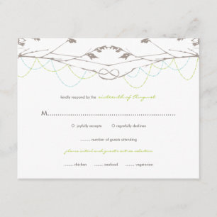 Branches d'amour noué Mariage Carte RSVP