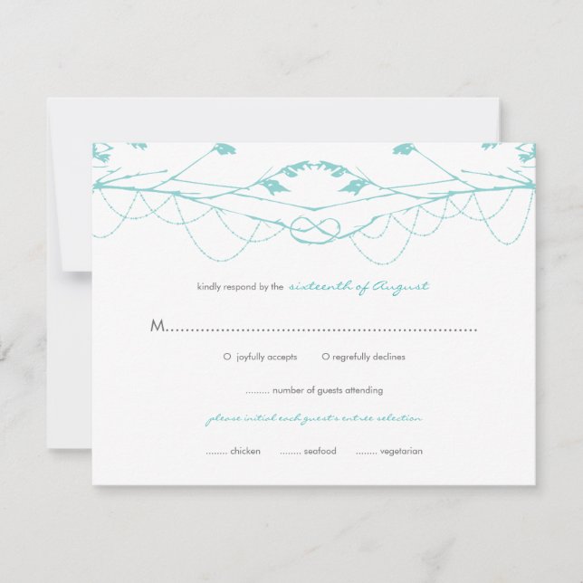 Branches d'amour noué Mariage Carte RSVP (Devant)