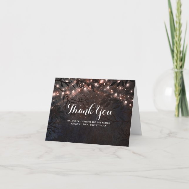 Branches d'arbre en paillettes de rose gold Merci (Devant)
