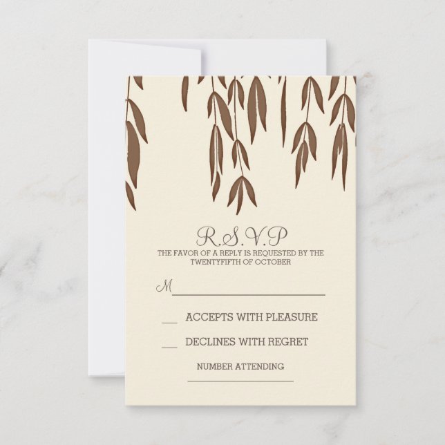 Branches d'arbre Willow élégant mariage carte RSVP