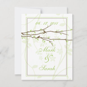Branches de boudin avec oiseaux Blanc 7 vert RSVP