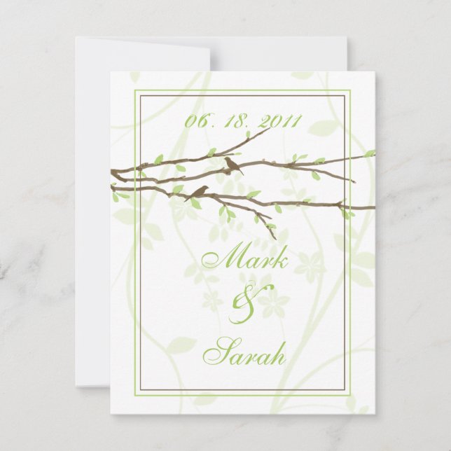 Branches de boudin avec oiseaux Blanc 7 vert RSVP (Devant)