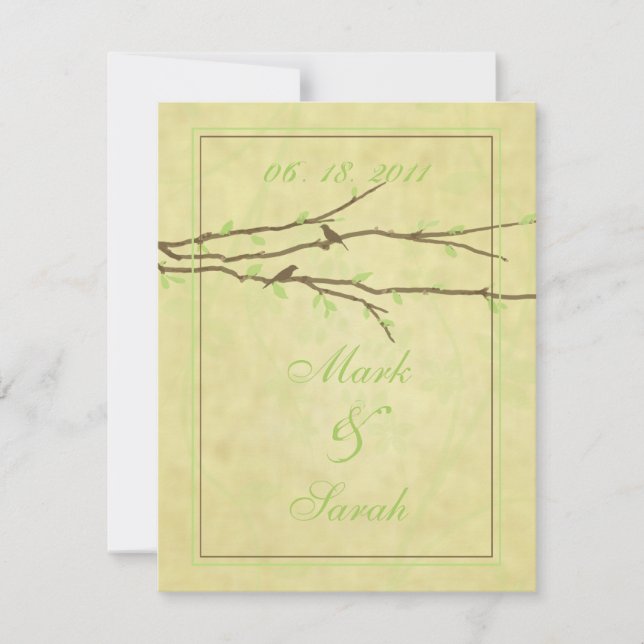 Branches de bourgeon avec oiseaux Vintage I RSVP (Devant)