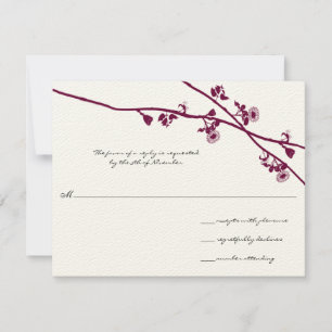 Branches de fleurs sauvages de prune Mariage RSVP