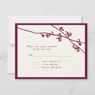 Branches de fleurs sauvages de prune Mariage RSVP