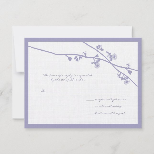 Branches de fleurs sauvages Lavender Mariage RSVP (Devant)