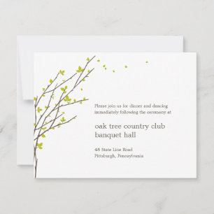 Branches en fleurs Carte de réception de mariage -